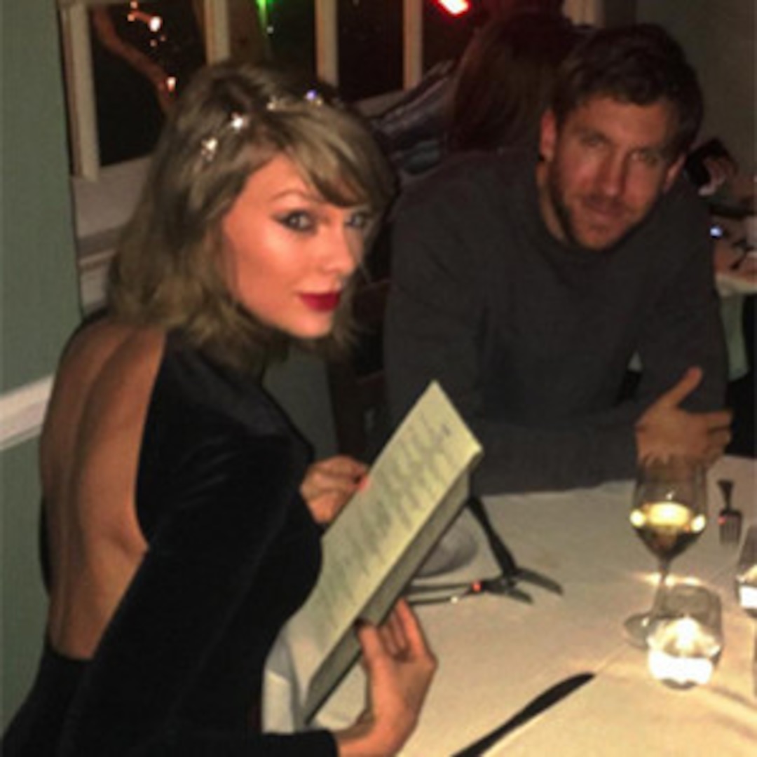 Taylor Swift Wears Sexy Backless Dress On Dinner Date With Calvin Harris Young Fan Joins Couple At Table E Online
